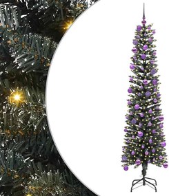 vidaXL Mű karácsonyfa 300 LED-del Zöld 180 cm PVC és Műanyag és Acél