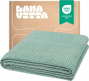 Pamut takaró "Verbena" ágytakaró Pléd Zöld 200×220 cm