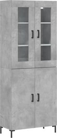 vidaXL betonszürke szerelt fa magasszekrény 69,5 x 34 x 180 cm