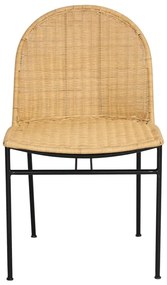 4 db rattan étkezőszék Sofia és fekete asztal Marienlis - Bonami Essentials