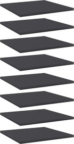 vidaXL 8 db szürke szerelt fa könyvespolc 40 x 40 x 1,5 cm