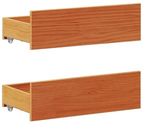 barna tömör fenyőfa fejtámlás ágykeret matrac nélkül 150x200 cm