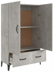 betonszürke szerelt fa magasszekrény 70 x 31 x 115 cm