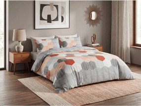 Renforcé pamutból készült krepp ágyneműhuzat HONEY COMB szürke Ágyneműhuzat mérete: 70 x 90 cm | 140 x 200 cm