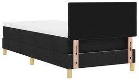 Box spring ágy puha matraccal, fekete, 90x190 cm, szövet