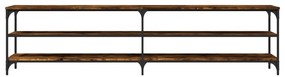 füstös tölgy színű szerelt fa és fém TV-szekrény 200x30x50 cm