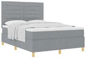 Box Spring Ágy Matraccal Világosszürke 140x190 cm Szövet