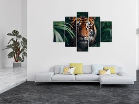 Kép - Egy tigris portréja a dzsungelben (150x105 cm)