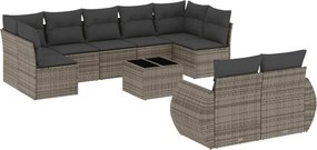 vidaXL 10 részes szürke polyrattan kerti ülőgarnitúra párnákkal
