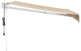sárga-fehér automata behúzható napellenző 3,5 x 2,5 m