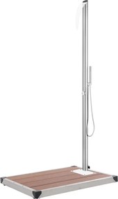 vidaXL rozsdamentes acél kerti zuhany barna aljjal 225 cm