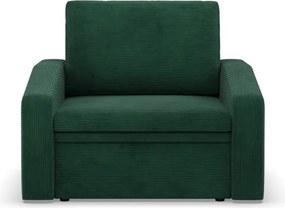 Vertico fekvőfotel, 80 cm széles, kordbársony, zöld