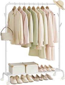 Ruhafogas kerekekkel és polccal, strapabíró fémváz, felhőfehér