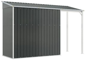 vidaXL antracitszürke fészer meghosszabbított tetővel 277x107x181 cm
