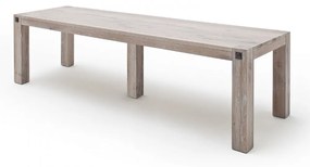 LEEDS Tömör Fehérített Tölgy Étkezőasztal 400x120cm
