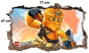 Egyedi poszterszerű falmatrica gyerekszobába Ninja Go karakterrel 120 x 74 cm