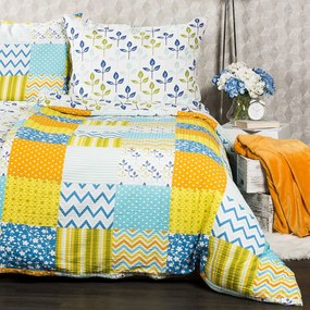 4Home Patchwork blue krepp ágyneműhuzat, 140 x 200 cm, 70 x 90 cm