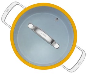 Indukciós tűzhelyhez alkalmas edény fedővel-kerámia felülettel 5,5 l Meda 3.0 – FABINI