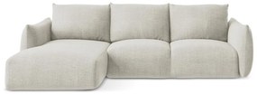 Bézs kinyitható sarokkanapé (bal oldali-heverő résszel) Leila – Makamii