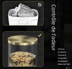 Fürdőszobai szemetes Deluxe GB1755 rozsdamentes acélból, több színváltozatban — Fekete-arany