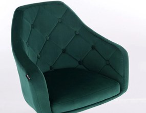 HR831 Sötétzöld Modern Velúr Szék Krómozott lábbal
