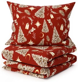 Mikroszálas ágyneműhuzat GOLD CHRISTMAS piros Ágyneműhuzat mérete: 70 x 90 cm | 140 x 200 cm