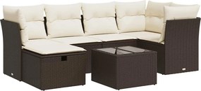 vidaXL 7 részes barna polyrattan kerti ülőgarnitúra párnákkal