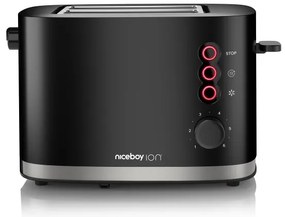 Niceboy ION Cruncher C3 - Kenyérpirító két lyukkal és pörkölővel 870W/230V fekete