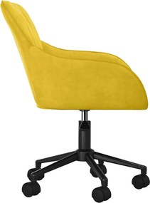 vidaXL sárga bársony forgó irodaszék