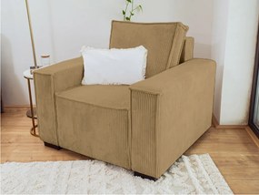 Kialakítás SMART SET fotel lábtartóval, mustárszínű