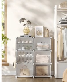 Moduláris polc rekeszekkel BOXIFY fehér