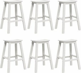 vidaXL Kerti bár szett 6 pcs Fehér HDPE