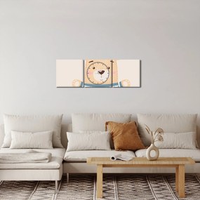Kép - Teddy maci koronával (órával) (90x30 cm)
