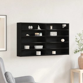 Vitrine Szekrény Fekete Tölgy 100x15x58 cm Mérnöki Fa