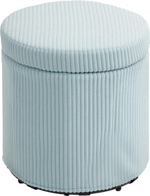 HOMCOM Kerek Tároló Ottomán, Kárpitozott Párnázott Ülés, Leszedhető Fedél, Előszobába, Hálószobába, Nappaliba Ø40x41 cm Világoskék | Aosom