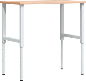 vidaXL tömör bükkfa négyszög alakú munkapad 100 x 60 x (71,5-98) cm