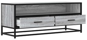 szürke sonoma színű szerelt fa és fém TV-szekrény 100x34,5x40cm