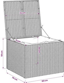 vidaXL barna polyrattan kerti tárolóláda 291 L