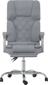 vidaXL világosszürke szövet dönthető irodai masszázsfotel