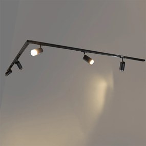 Modern sínrendszer 5 fekete füstüveg spotlámpával, 1 fázisú - Iconic Jeana