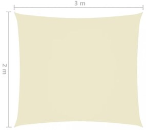 krémszínű téglalap alakú oxford-szövet napvitorla 2 x 3 m