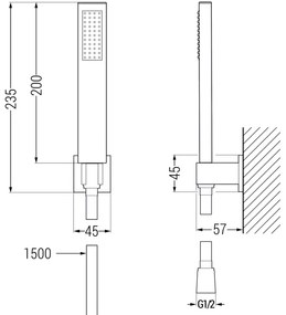 Mexen Estrella fürdőgarnitúra R02, fekete - 72303R02-70