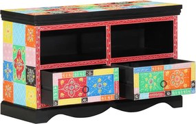 vidaXL TV szekrény fiókkal Sokszínű 80 x 35 x 50 cm Tömör Mangófát