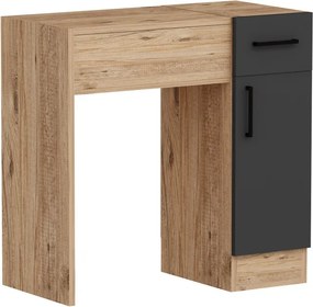 Inci fésülködőasztal, atlanti fenyő-antracit, 77 cm