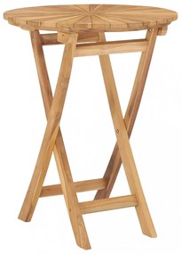 összecsukható tömör tíkfa kerti asztal Ø 60 cm