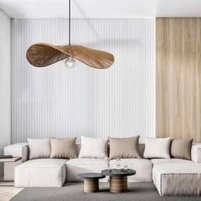 Csillár zsinóron CAPRI 1xE27/20W/230V átm. 60 cm bambusz