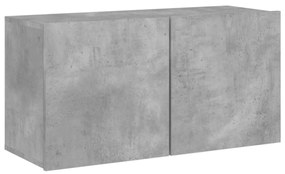 betonszürke falra szerelhető TV-szekrény 80 x 30 x 41 cm