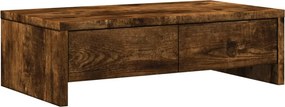 vidaXL füstös tölgy szerelt fa monitorállvány fiókokkal 50x27x15 cm