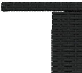 fekete polyrattan és akácfa kerti asztal 100 x 55 x 73 cm
