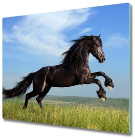 Üveg vágódeszka Fekete ló a réten 60x52 cm